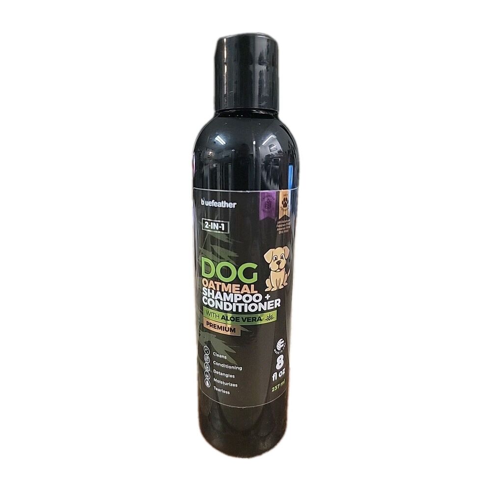 BLUEFEATHER 2-in-1 Dog Lavender Oatmeal Shampoo & Conditioner 8 oz Aloe Vera
